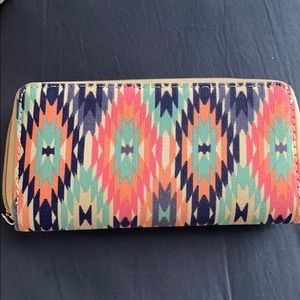 Gently used Aztec print wallet